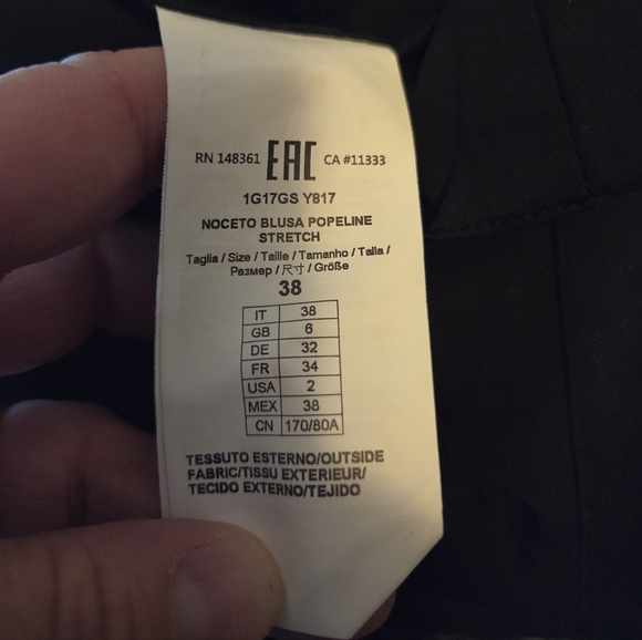 Anthropologie Pinko Noceto Stretch Blouse Size 38 - Picture 9 of 10